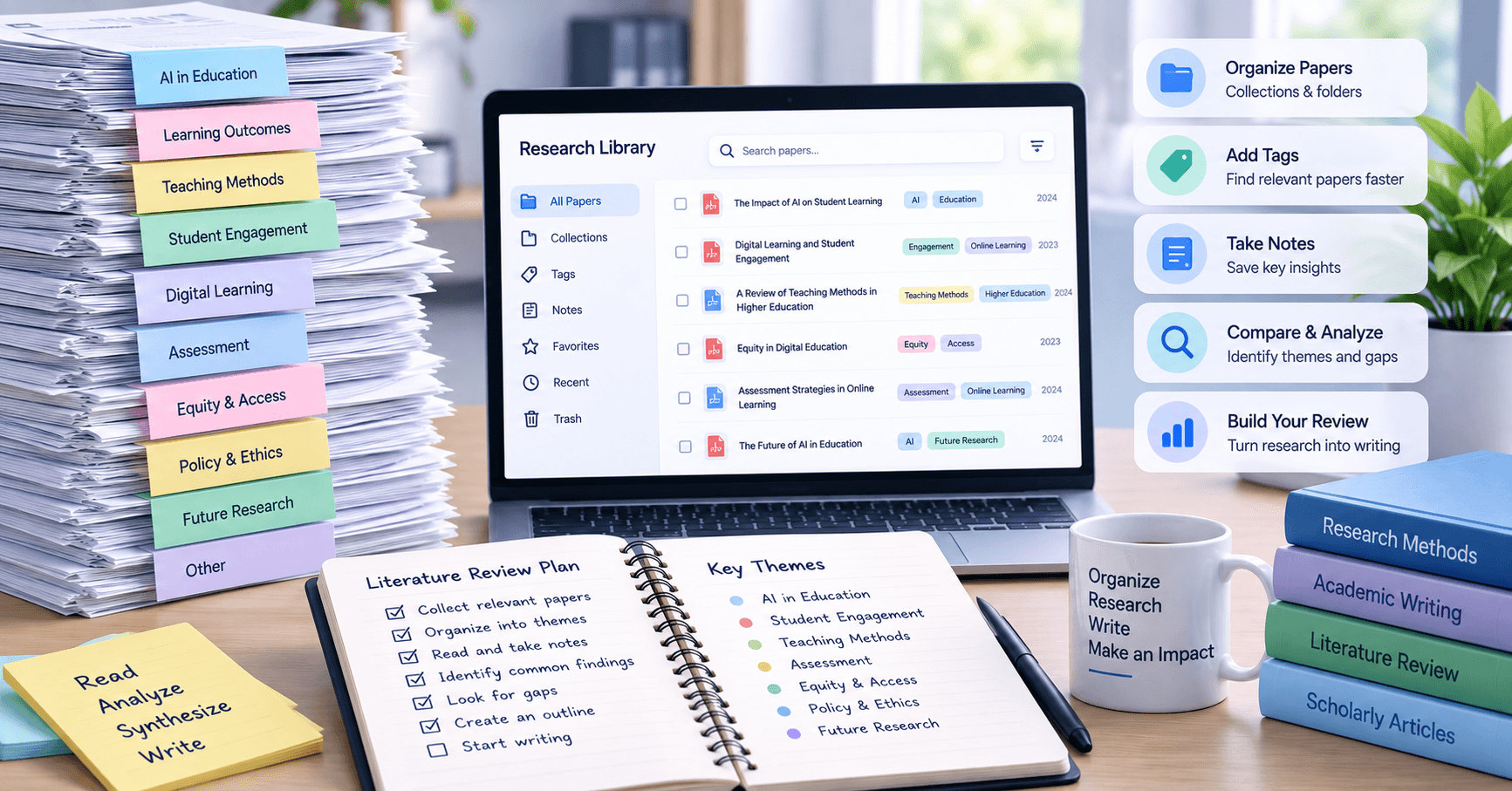 How to organize 50 or more research papers for a literature review